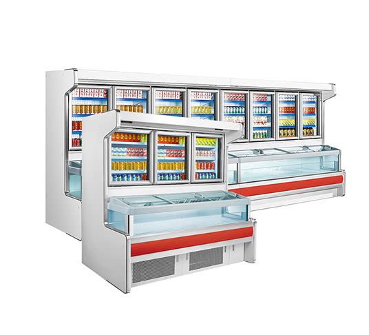 double temp combination display merchandiser